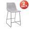 Flash Furniture 24 inch LeatherSoft Counter Height Barstools in Light Gray, PK2 2-ET-ER18345-24-LG-GG - alternate 4